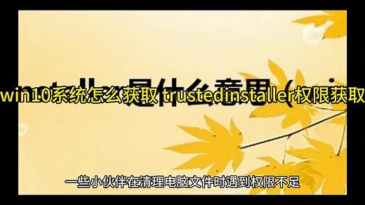 win10系统怎么获取 trustedinstaller权限获取