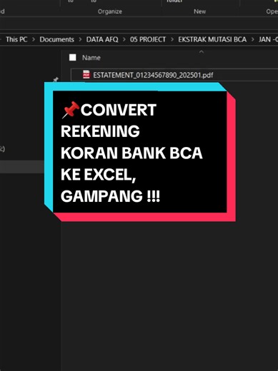 Convert Mutasi Rekening BCA Ke Excel Dengan Mudah