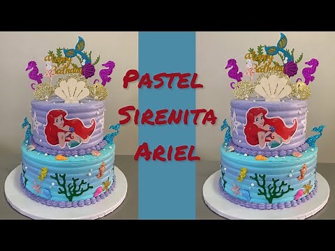 Pastel De La Sirenita Ariel En Chantilly.