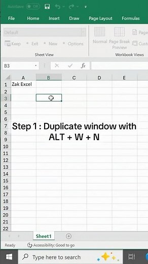 Excel Shortcuts to Double your Laptop Screen : Duplicate Window and arrange screen Keyboard Keys