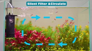 AQQA Aquarium Filter for 80-150Gal Fish Tank Submersible Internal Filters Multifunctional for Filtration, Circulation and Oxygenation Ultra Quiet for Freshwater & Saltwater Crystal Clear (15W,400GPH)