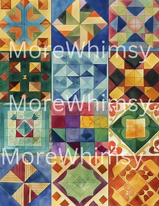 DIGITAL QUILTBLOCK NOTECARDS1 Digikit Clusters Paper Buttons Junk Journal Scrapbook Art Journal Glue Book Smash Journal, Altered Book - Etsy