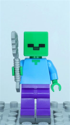 Zombie with Axe Minifigure from The Ice Castle (21186) LEGO Minecraft set #lego #minecraft #legosets