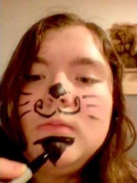 Drawing on my face with sharpie
