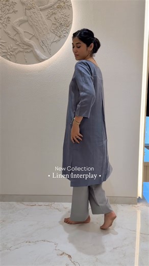 Introducing the Linen Interplay Collection Where luxury meets ease and contrast tells a story. Crafted in 100% pure linen, the Linen Interplay collection celebrates effortless sophistication for women who value both comfort and quiet luxury. Each piece is designed in contrasting tones — subtle yet striking — creating a visual dialogue between hues that perfectly complement one another. From tailored kurtas to easy-flowing pants, every silhouette speaks of refined minimalism and everyday elegance