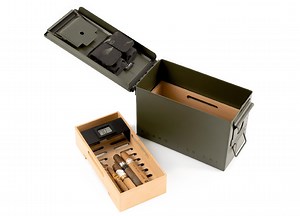 The Smoke Can 50CAL Humidor, Metal Ammo Box, Cedar Shelves, Green Finish, Digital Hygrometer, Magnetic Accessory Case - Holds 30-40 Cigars - Etsy