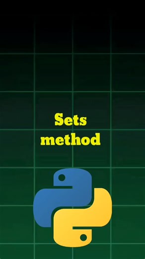 CREATEEW on Instagram: "Python Set Methods in 30 Seconds..👍 . . . . Python set methods help you work with unique data efficiently. 🚀 In this video, you’ll learn how set methods like add(), remove(), union(), intersection(), and difference() work in Python. Sets automatically remove duplicates and make data operations faster and cleaner. Perfect for Python beginners, students, and coding reels. Credit - @mastercode.sagar #Python #PythonSets #SetMethods #LearnPython #PythonBasics #CodingReels #P
