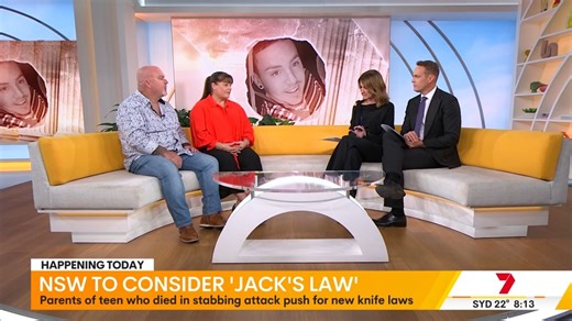3.4K views · 26 reactions | Jack’s Law expansion. ❤️‍啕 We speak to Queensland parents Brett & Belinda Beasley ahead of their meeting with the NSW government to combat knife crime after the fatal stabbing of their son on the Gold Coast. ☀️ Sunrise is streaming now on 7plus ☀️ | Sunrise | Facebook