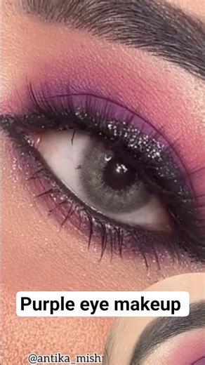 Purple Shimmer Eye Makeup | Glam Soft Shine Look#shortsviral #shorts #makeuptutorial