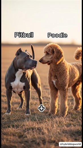 Hybrid Dog World 👑🐕 on Instagram: "🇺🇸 When a Bodybuilder puts on a fluffy coat... 💪🐩 Meet the Pitdoodle (Pitbull × Poodle). 50% American Muscle. 50% Fancy Curls. 100% Confusing. 😵‍💫 He looks like he could bench press 200lbs... but he feels like a cloud! ☁️😂 Is this the weirdest Doodle ever created? Vote below! 👇 #pitdoodle #pitbull #poodle #doodles #dogsoftiktok #fblifestyle #reels #dogs"