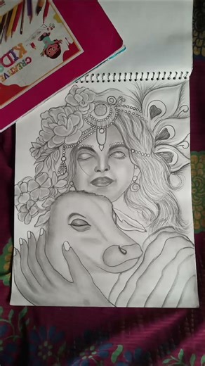 radhe Radhe #art #radhakrishnaa #drawing #painting #art #scratch #ytshorts