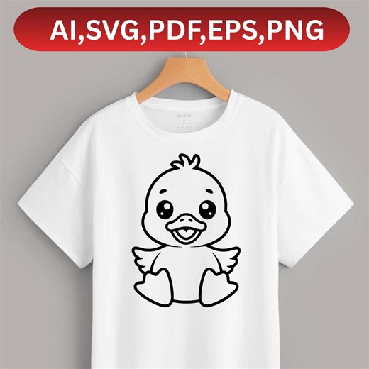 Baby Duck SVG, Outline Farm Animal Cut File, Kids Shirt Design (digital Download) - Etsy Canada