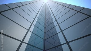 Common modern business skyscrapers, high-rise buildings, architecture raising to the sky, sun. Concepts of financial, economics, future etc.