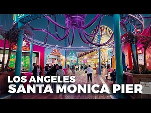 Santa Monica Pier Walking Tour in Los Angeles 4K