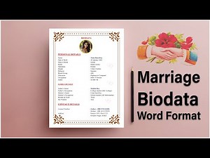 Marriage Biodata Format For Girl & Boyes in MS Word 2025 | বিয়ের বায়োডাটা ফরমেট BY AR MULTIMEDIA