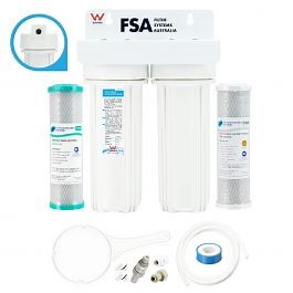 Twin Undersink High Flow Mixer Tap Compatible Water Filter System (GT1-3MK)