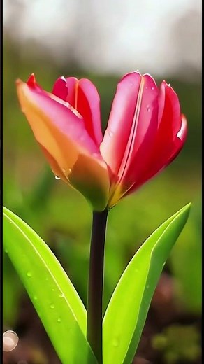 Pink Tulip Blooming Time-Lapse: From Bulb to Perfect Flower #tulip #springvibes #flowerbloom