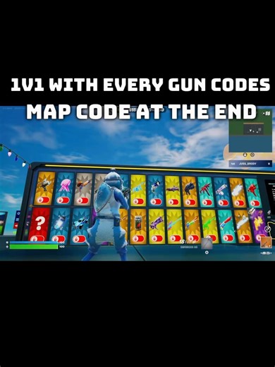 Gun codes for 1v1 with every gun #fortnite #fortnitecreative #funny #fy #gaming #viral #fyp
