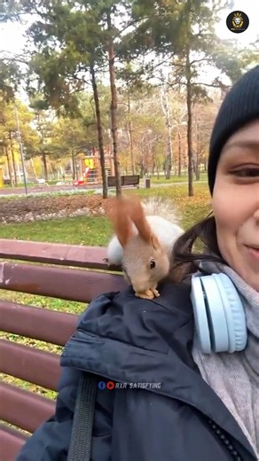 Girl Found Cute Squirrel Friend