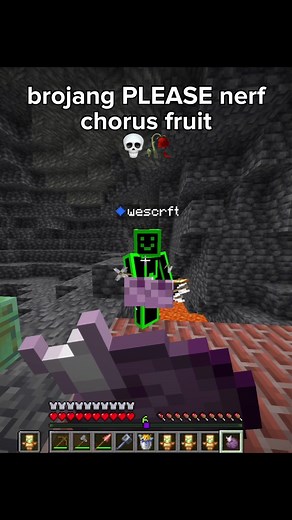 CHORUS FRUIT too op💀🥀(feat.@wescrft) #minecraft #funny #viral | Minecraft In Minecraft