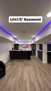 12K views · 437 reactions | 1,063 ft² Basement Designed For Family Fun!  • • #basementreno #design #hgtv #basementdesign #njrealestate #interiorinspo | Finished Basements NJ | Facebook