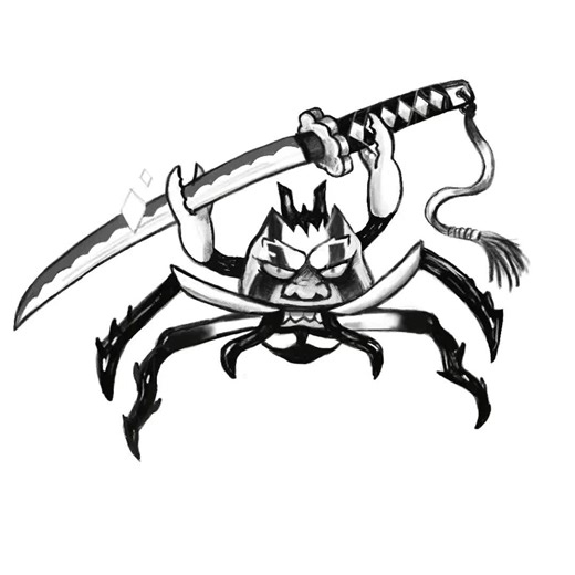 Samurai Crab Design inspired by the real heikegani crabs in Japan. These crabs shell have the appearance of a face and were believed to be reincarnations of the Heike warriors. #digitalart #blackandwhite #sketchbook #illustration #tattooideas #samurai #heikeganicrab #sword #crab #warrior #artistsoftiktok #procreate #painting #coolartwork #timelapseart