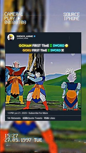 gohan first time z sword 🤕 and goku first time z sword ☠️