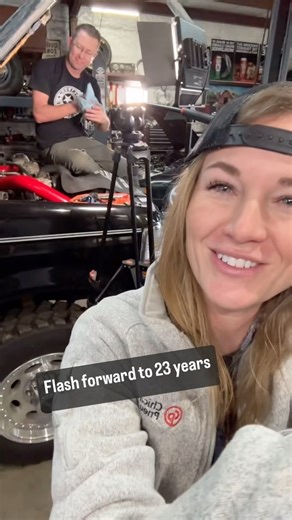 Emily & Aaron Reeves on Instagram: "When sparks began to fly ♥️ #FlyingSparksGarage @pilotreeves @imemilyreeves @cptools_na @crcauto @bankspower"