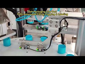 Salt Packaging Line Test | Fully Automated Filling, Capping & Labeling System