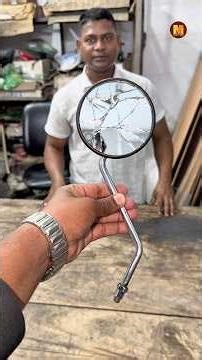 Broken Motorcycle Mirror Fixed in Minutes | Stunning Repair Skill. #foryou #viral