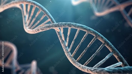 Quantum computing in healthcare concept. A futuristic interpretation of DNA strands in a digital environment.