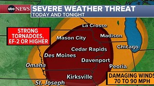 At least 5 states face threats of strong tornadoes