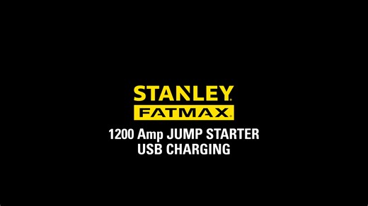 Open Box Stanley FatMax 1200A, Lithium Jump Starter with 15 Watt USB-A and USB-C Power, Includes clamps