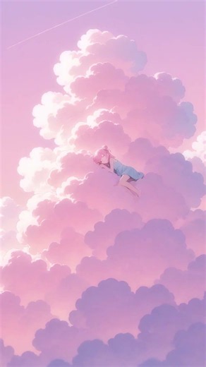 少女の眠る / Kawaii Anime Girl Sleeping On A Fluffy Cloud In Summ 🌙 Day 212