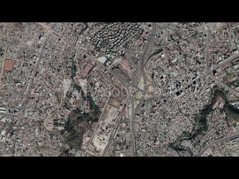 Earth zoom in from outer space to city. Zooming on Addis Ababa, Ethiopia.