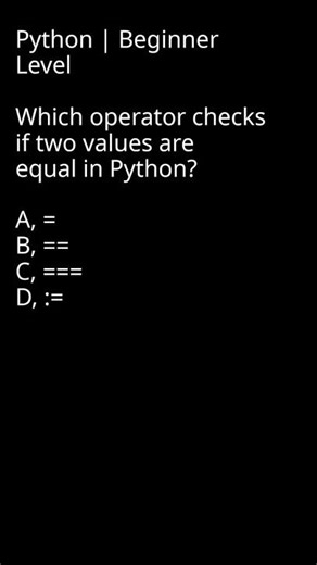 Python Puzzles Which Operator Checks for Equality #FiverrServices #ExpertLevelProgramming #Debugging