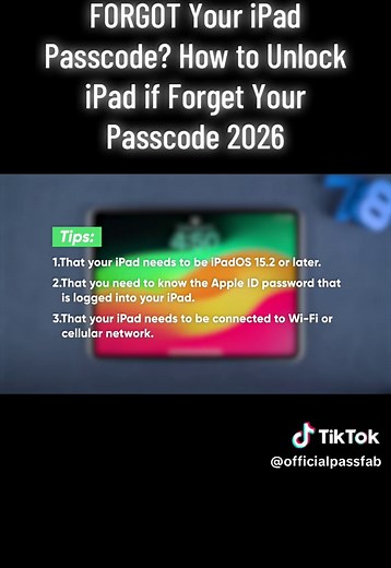 FORGOT Your iPad Passcode? How to Unlock iPad if Forget Your Passcode 2026 #ipadsecuritylockout #ipadunavailable #forgotipadpasscode #passfab #mexico