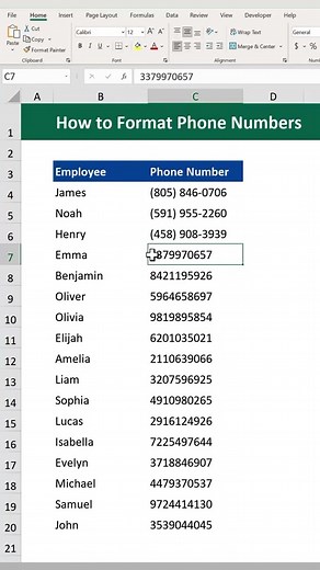 How to format phone numbers in excel #reelsvideo #reelsfb #GoogleSheets #spreadsheet #Excellent #Excel | គរុសិស្ស ICT