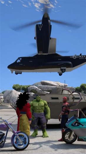 Spider-man, Goku, Hulk and Iron man... #shrots #superhero #gta5