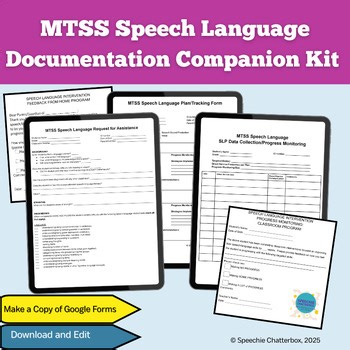 MTSS Speech Language Forms:  Documentation Companion Kit