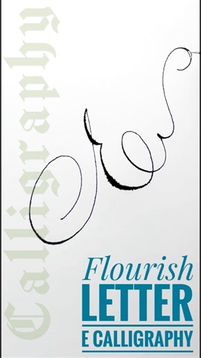 Flourish letter E for Calligraphy beginners #shorts #calligraphy