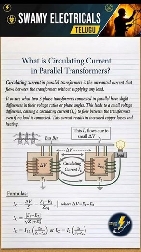 What is circulating current 💥 in parallel transformer ⚡ #electrical #transformers #shortsfeed
