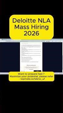 #Deloitte mass #hiring 2026 , comment for apply link