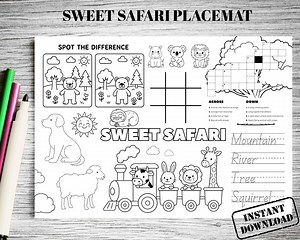 Kids Learning & Coloring Placemat: Activity Table Mat (PDF Download) - Etsy UK