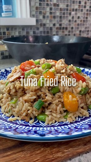 Tecipe @ CaribbeanPot.com Tuna Fried Rice … yea is ah ting! #friedrice #tuna #rice #recipe #fish #pescatarian #tunafriedrice #caribbeanpot #budgetfriendly #budgetmeals #budgetrecipe