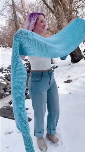 Introducing: the Easy Eyelet Sweater Scarf -crochet edition