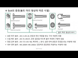 항공기용 체결 부품 선택 및 삭별 이론 강의