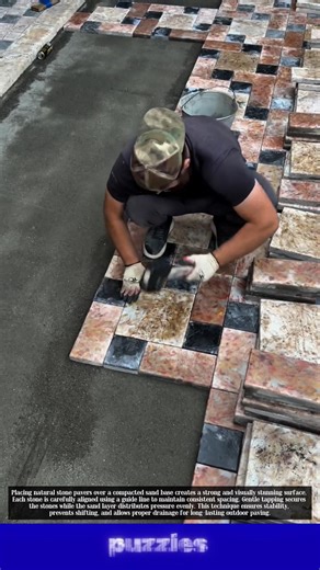 Stone Paving Installation That Looks Perfect! Satisfying Precision Work 👷