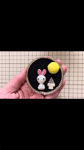 缶バッチケースに入る十五夜ちりめん細工作ってみた #ハンドメイド #ちりめん細工 #つまみ細工 #十五夜 #うさぎ DIY Japanese Chirimen Craft