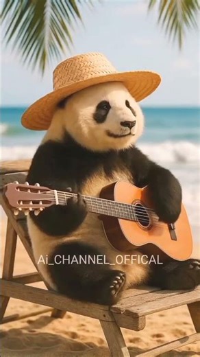 🐼 Panda Playing Guitar – Funny & Cute Moments 🎸#ai #cartoon #youtubegood#tranding